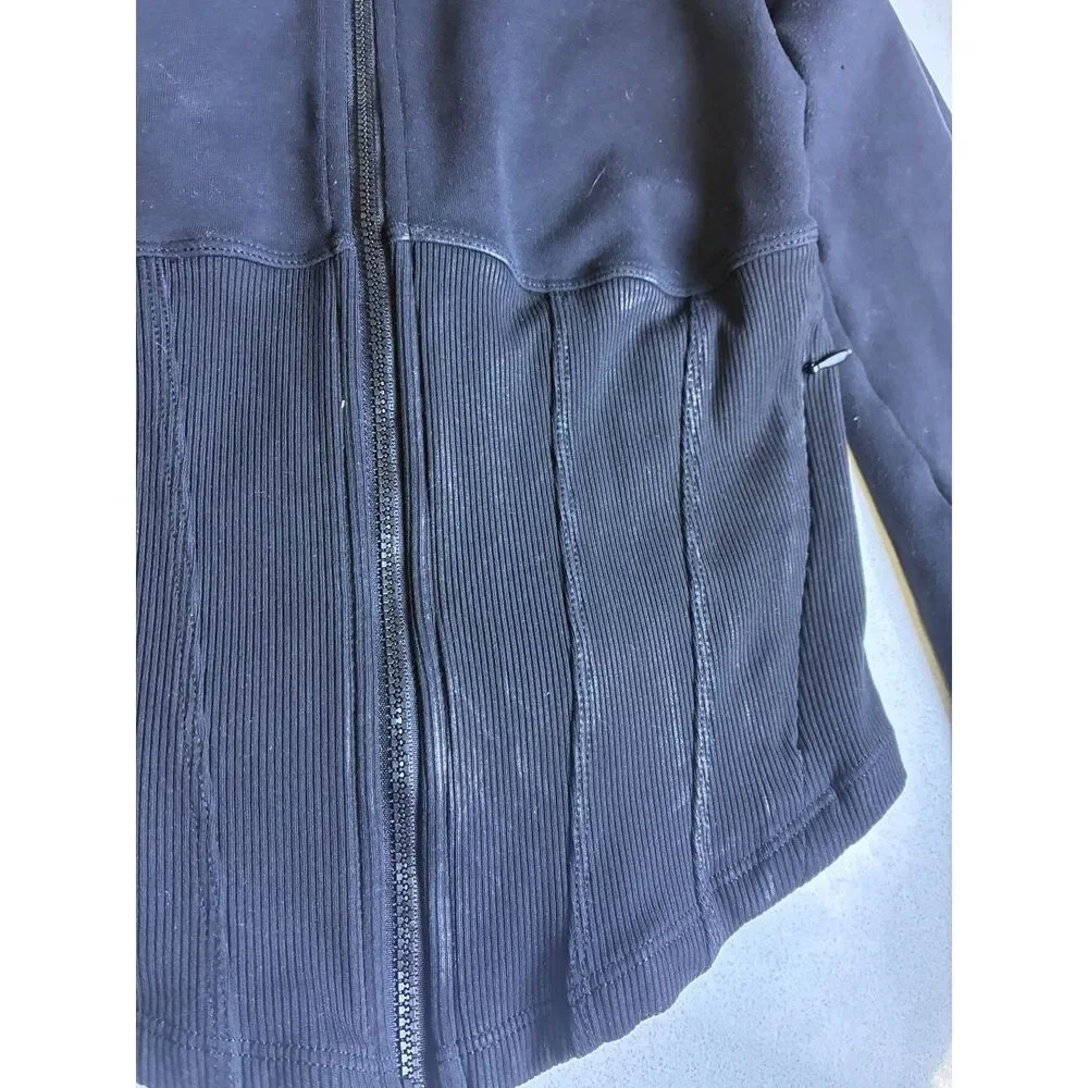Alo Yoga Ribbed Corset Full Zip Jacket Women's XS Black